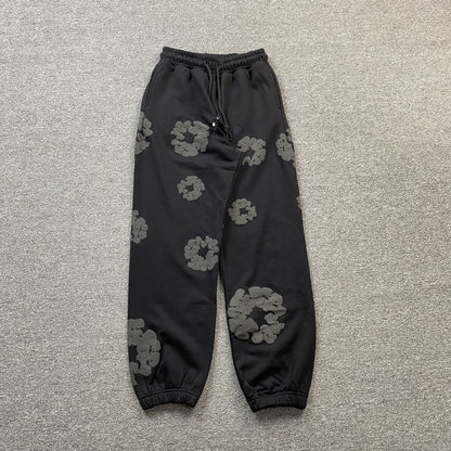 DENIM TEARS COTTON WREATH SWEATPANTS MONOCHROME BLACK - Prime Reps