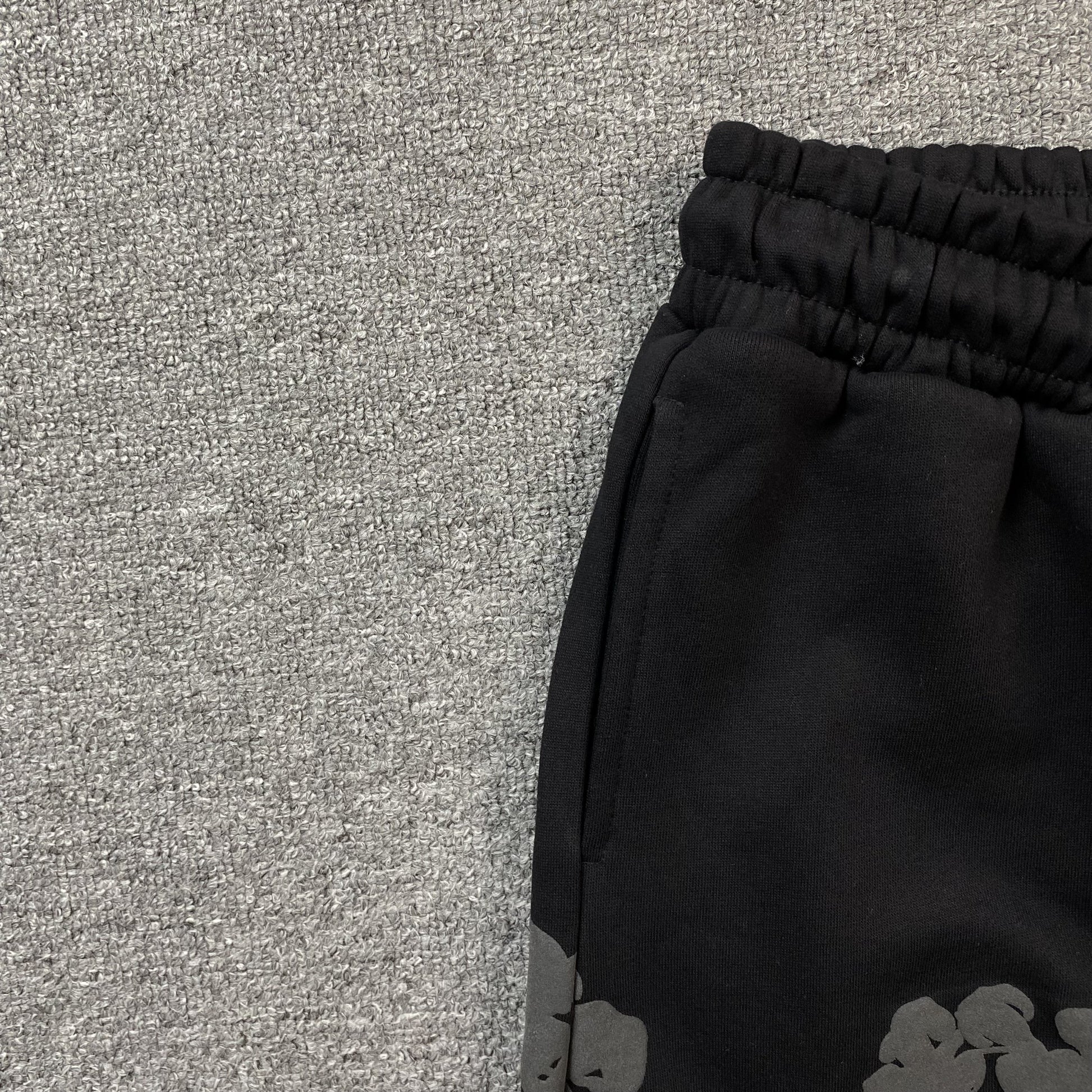 DENIM TEARS COTTON WREATH SWEATPANTS MONOCHROME BLACK - Prime Reps