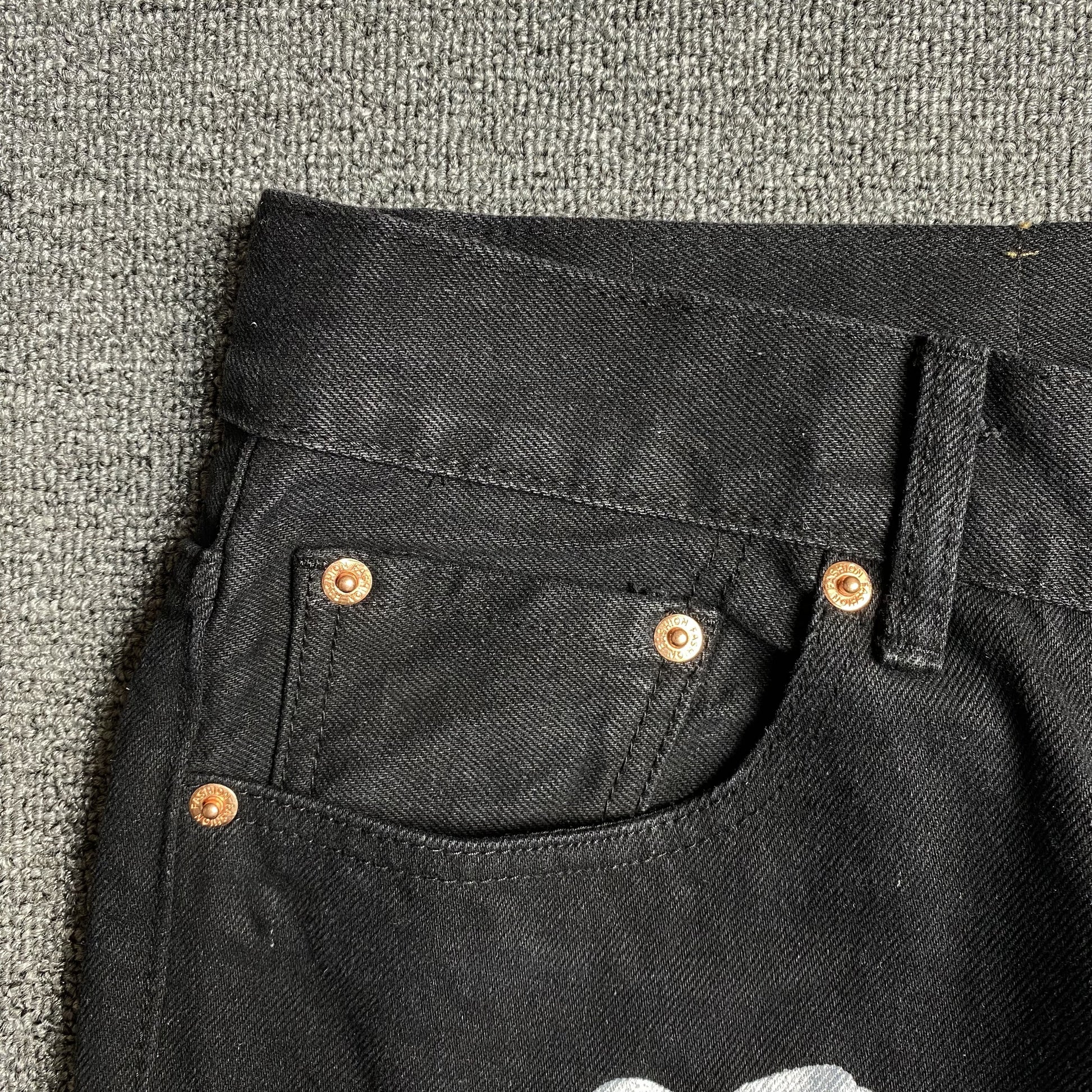 DENIM TEARS x LEVI'S COTTON WREATH JEANS BLACK - Prime Reps