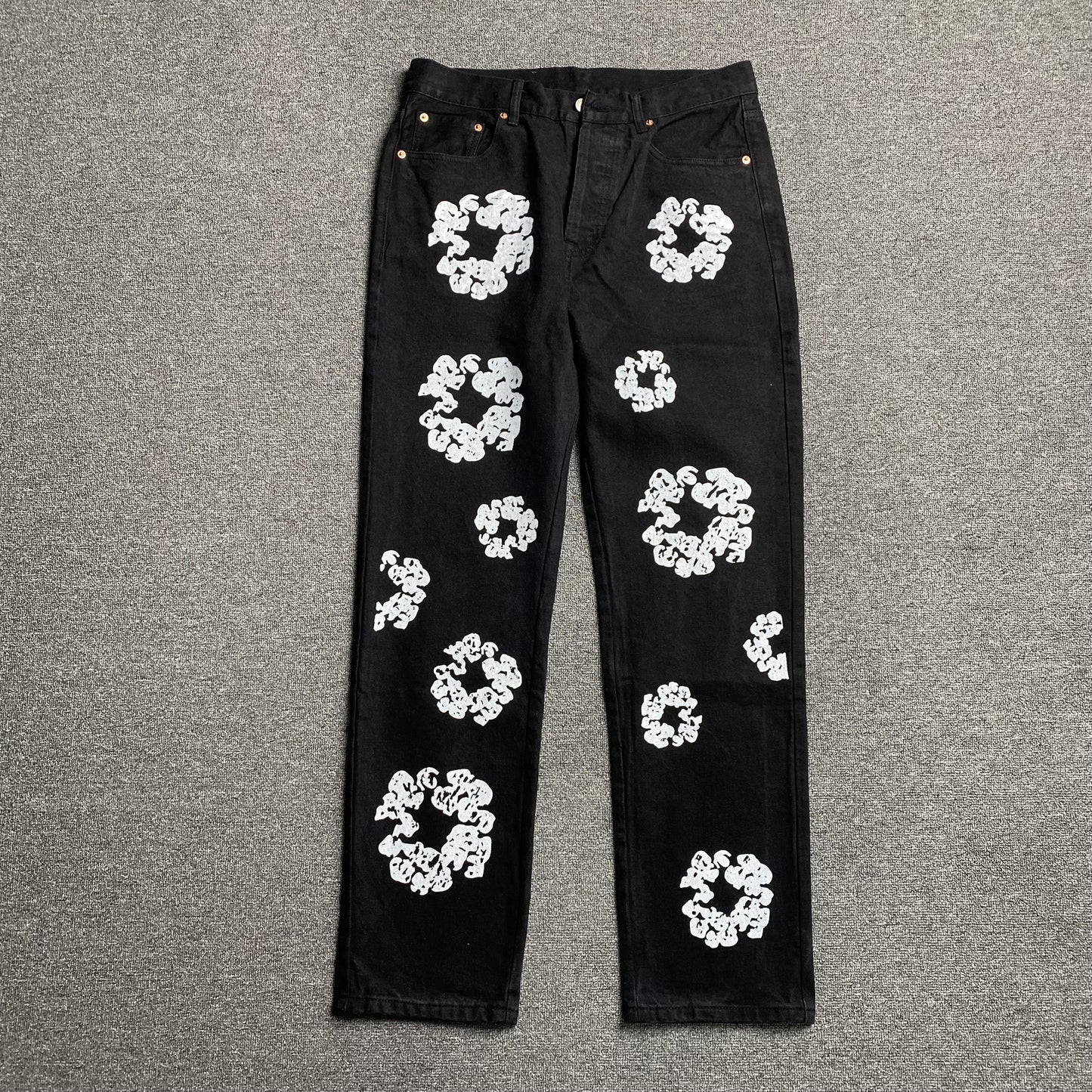 DENIM TEARS x LEVI'S COTTON WREATH JEANS BLACK - Prime Reps