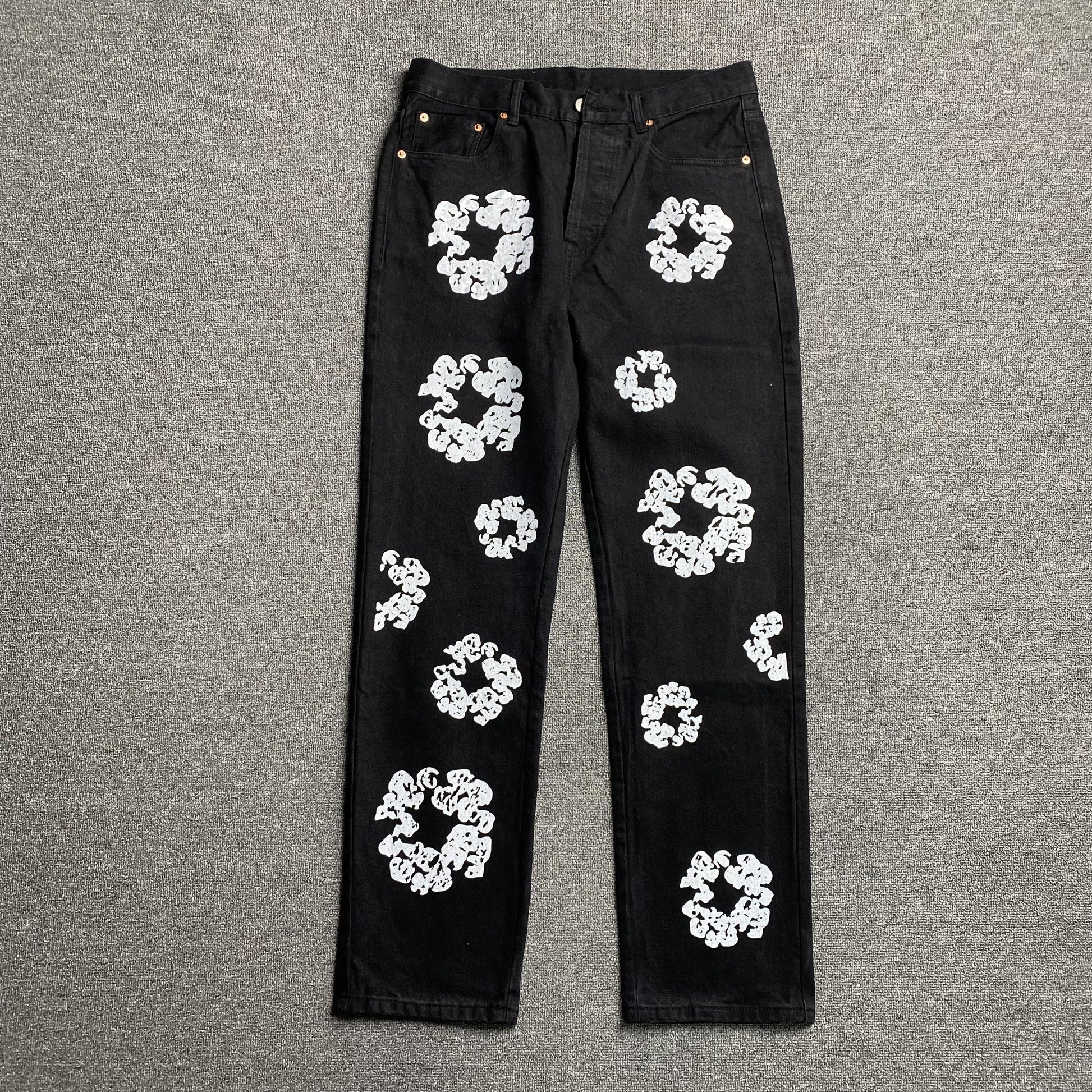 DENIM TEARS x LEVI'S COTTON WREATH JEANS BLACK - Prime Reps