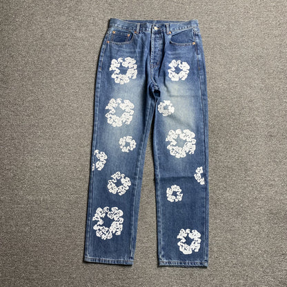 DENIM TEARS x LEVI'S COTTON WREATH JEANS BLUE - Prime Reps