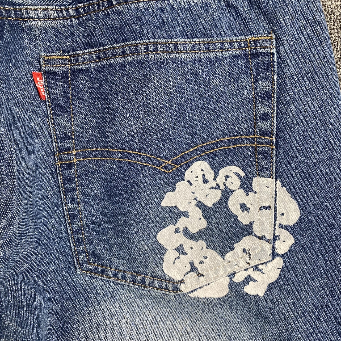 DENIM TEARS x LEVI'S COTTON WREATH JEANS BLUE - Prime Reps