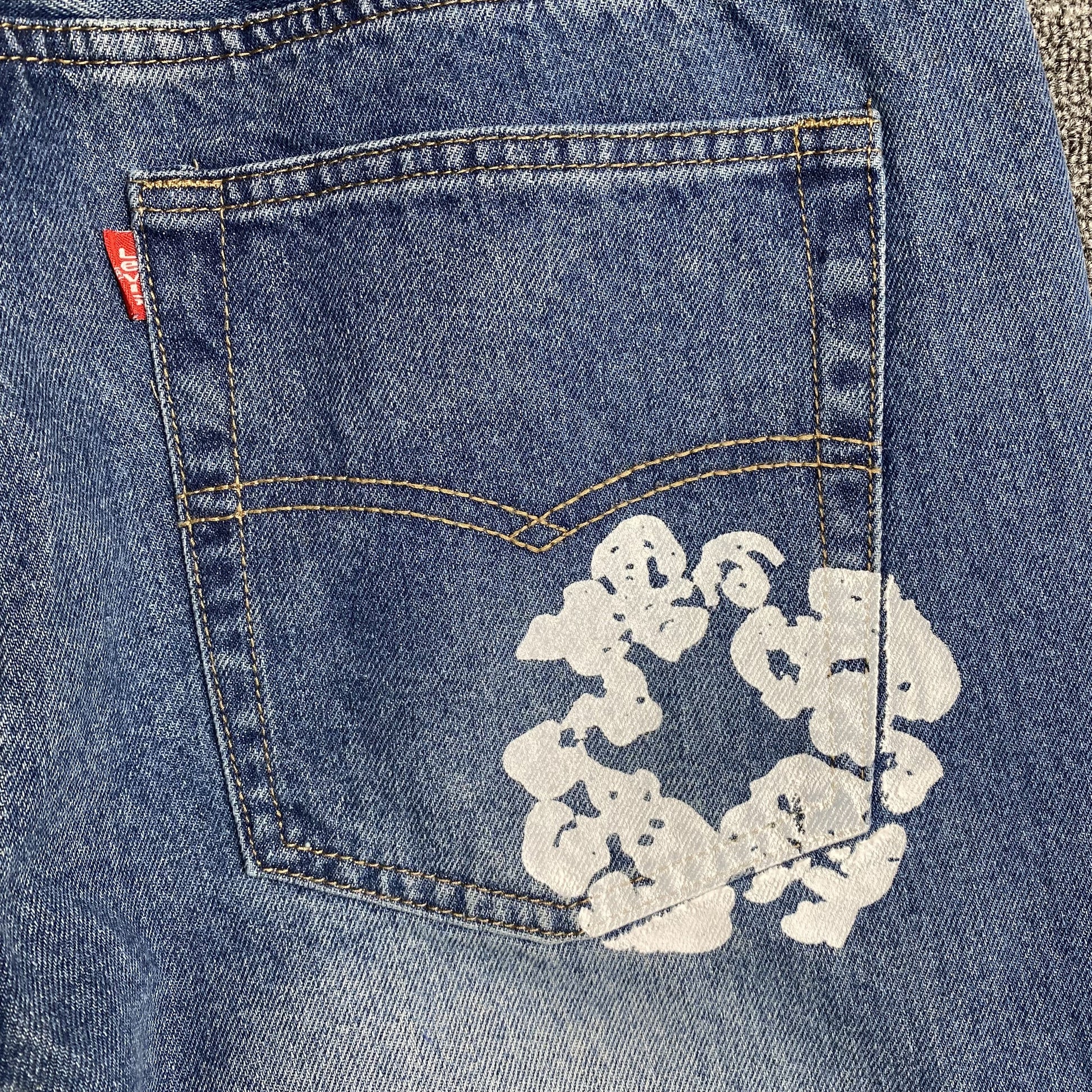 DENIM TEARS x LEVI'S COTTON WREATH JEANS BLUE - Prime Reps