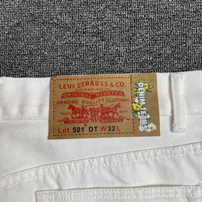 DENIM TEARS x LEVI'S COTTON WREATH JEANS WHITE - Prime Reps