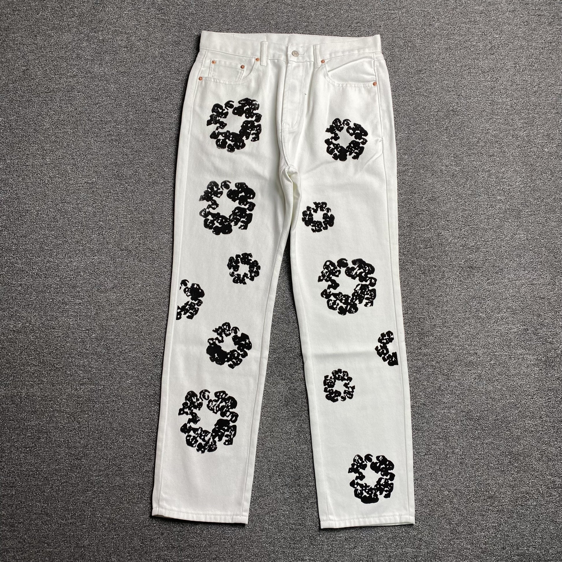 DENIM TEARS x LEVI'S COTTON WREATH JEANS WHITE - Prime Reps