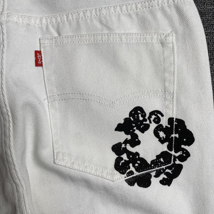 DENIM TEARS x LEVI'S COTTON WREATH JEANS WHITE - Prime Reps