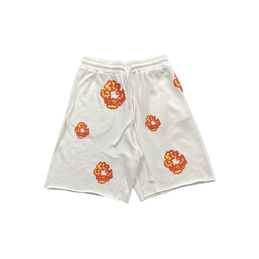 DENIM TEARS x OFFSET COTTON WREATH SHORTS WHITE - Prime Reps