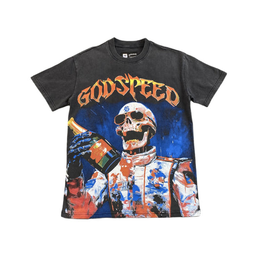 GODSPEED VICTORY TOAST T-SHIRT WASHED BLACK - Prime Reps