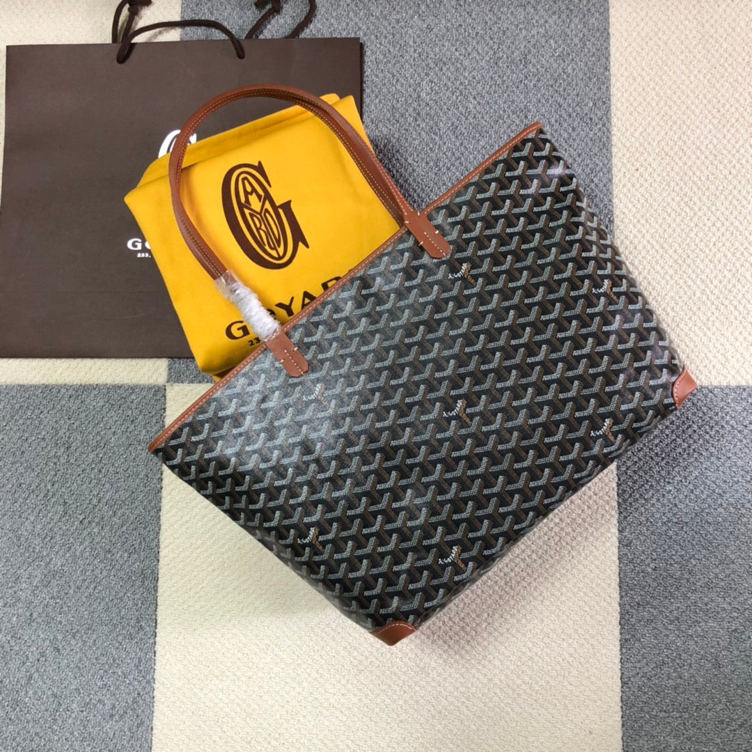 GOYARD ARTOIS PM TOTE BAG BLACK & TAN - Prime Reps