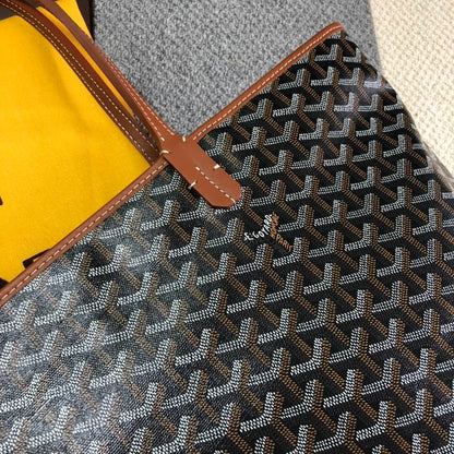 GOYARD ARTOIS PM TOTE BAG BLACK & TAN - Prime Reps