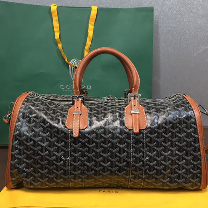 GOYARD BOSTON 45 BAG BLACK & TAN - Prime Reps