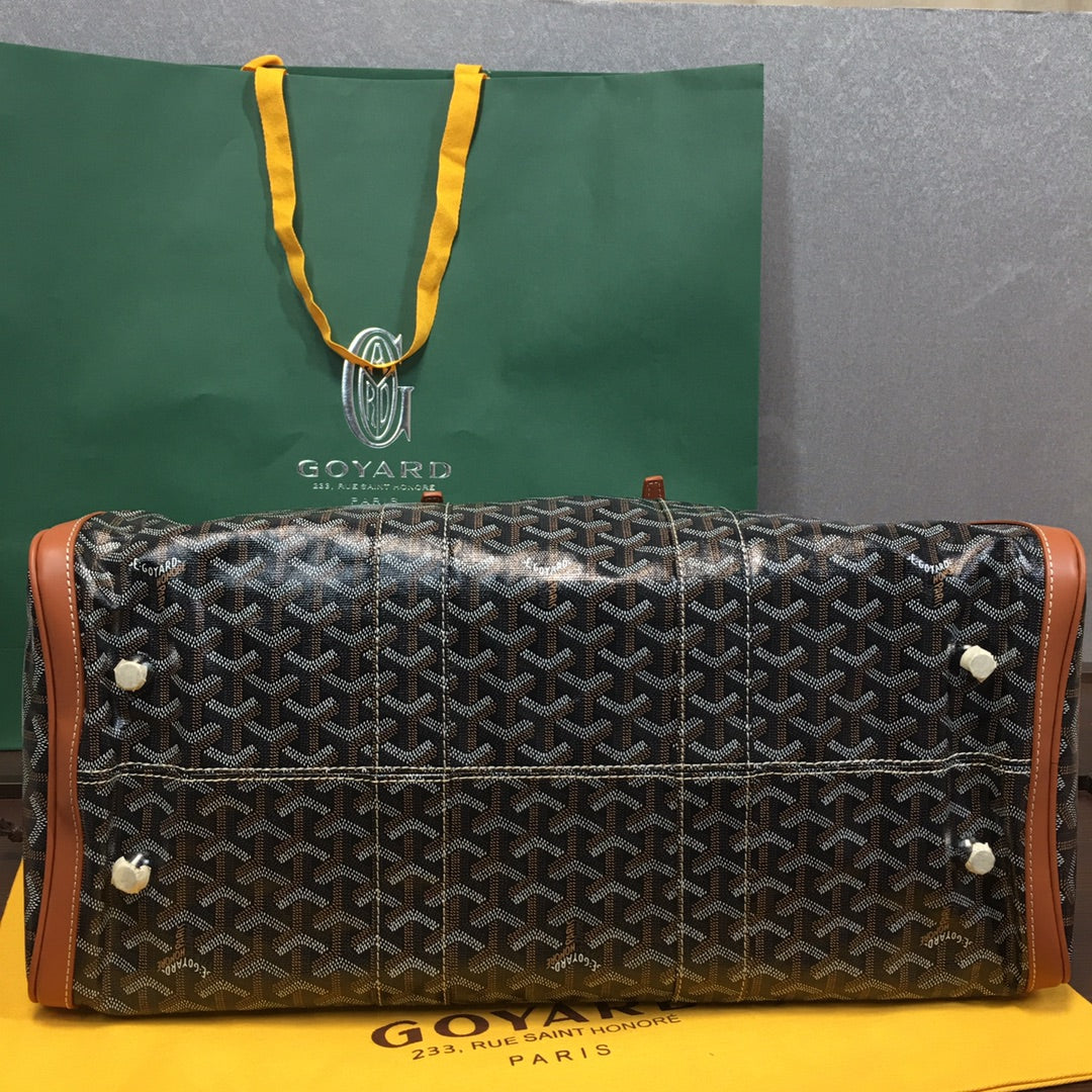 GOYARD BOSTON 45 BAG BLACK & TAN - Prime Reps