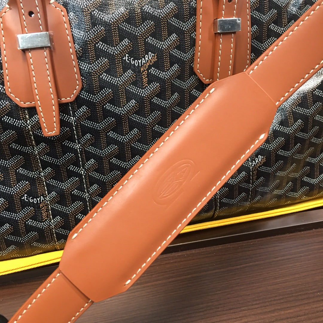GOYARD BOSTON 45 BAG BLACK & TAN - Prime Reps