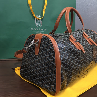 GOYARD BOSTON 45 BAG BLACK & TAN - Prime Reps