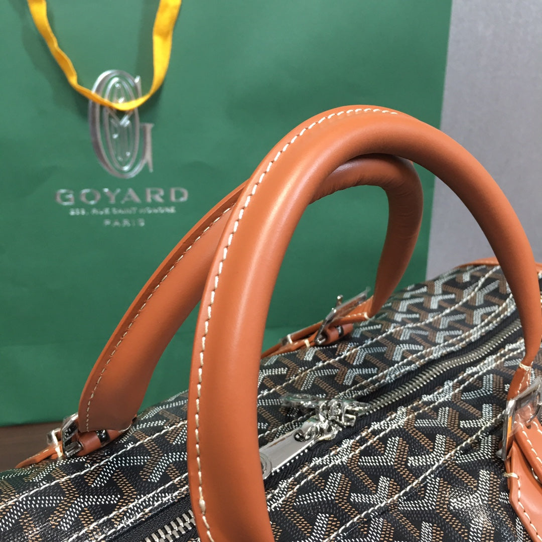 GOYARD BOSTON 45 BAG BLACK & TAN - Prime Reps