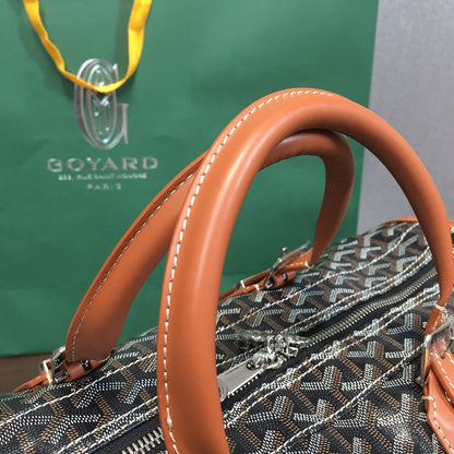 GOYARD BOSTON 45 BAG BLACK & TAN - Prime Reps