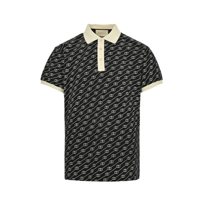 GUCCI GG PATTERN POLO SHIRT BLACK - Prime Reps