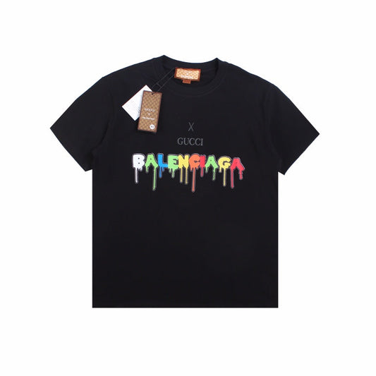 GUCCI x BALENCIAGA DRIP LOGO T-SHIRT BLACK - Prime Reps