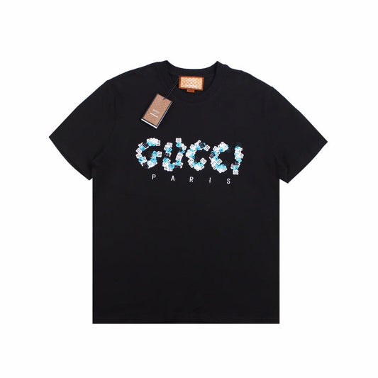 GUCCI x BALENCIAGA FLOWER LOGO T-SHIRT BLACK - Prime Reps