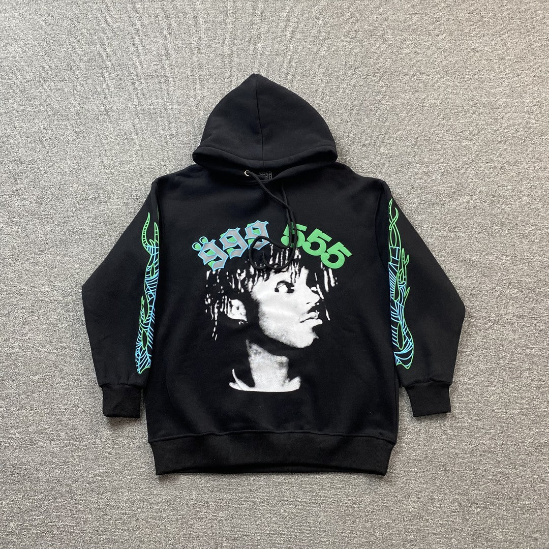 JUICE WRLD x SP5DER HOODIE BLACK - Prime Reps