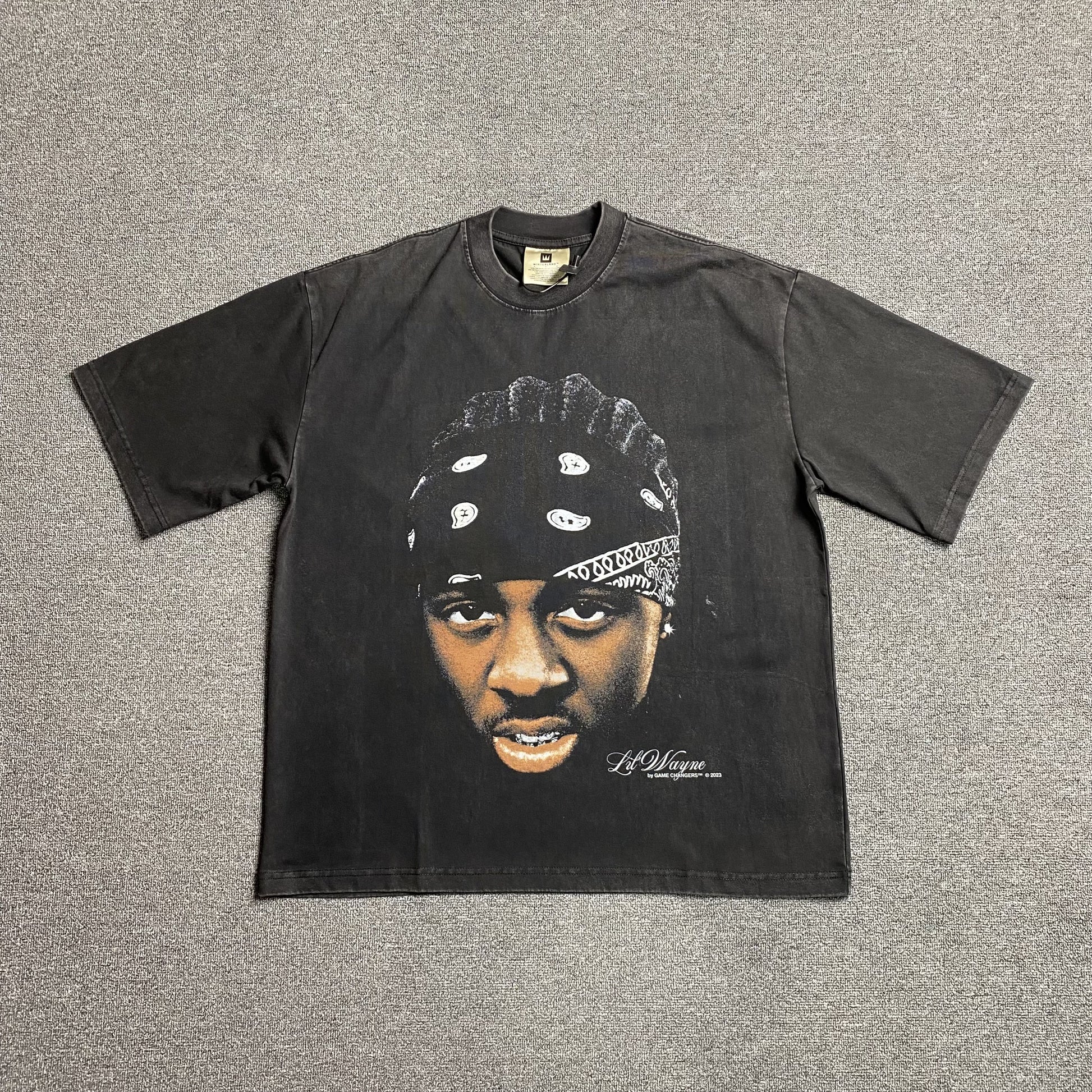 LIL WAYNE VINTAGE GRAPHIC TEE DARK GREY - Prime Reps