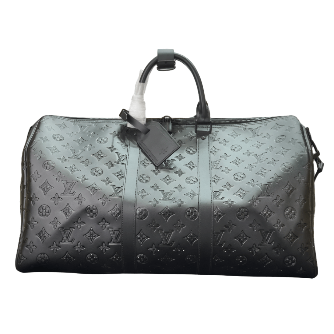 LOUIS VUITTON KEEPBALL 50 BLACK LEATHER TRAVEL BAG - Prime Reps