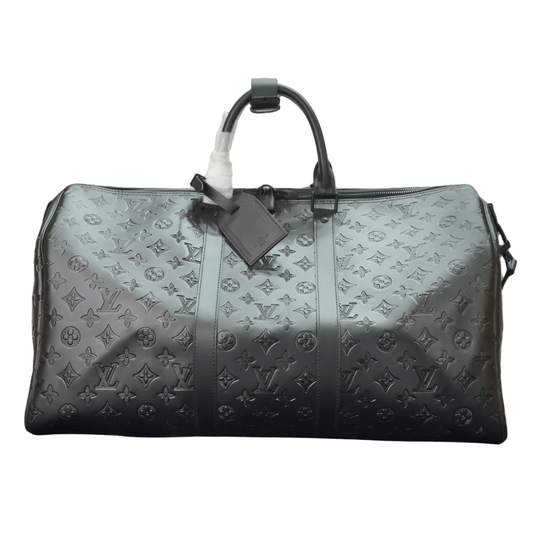 LOUIS VUITTON KEEPBALL 50 BLACK LEATHER TRAVEL BAG - Prime Reps