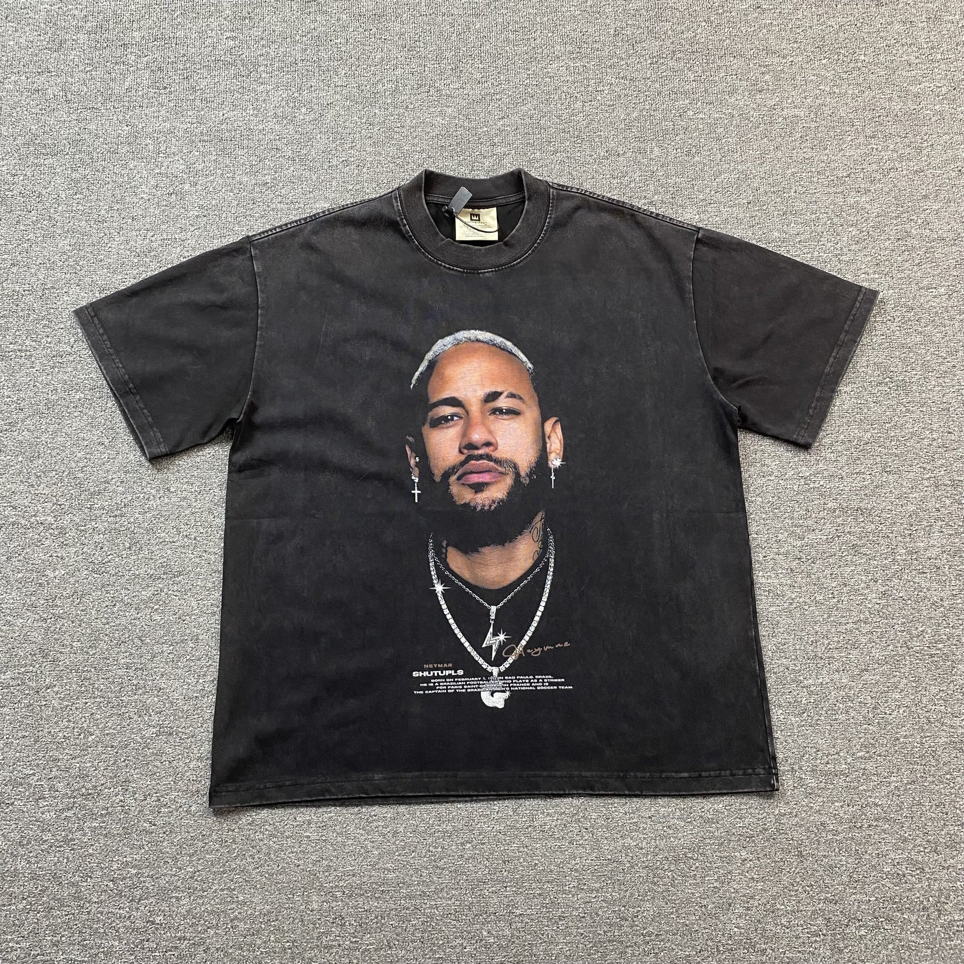 NEYMAR VINTAGE GRAPHIC TEE DARK GREY - Prime Reps