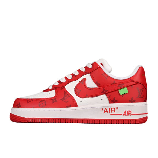 NIKE AIR FORCE 1 x LOUIS VUITTON VIRGIL ABLOH WHITE RED - Prime Reps
