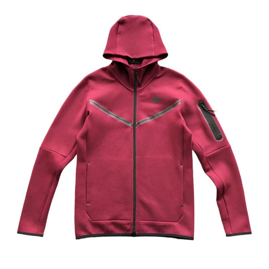 NIKE TECH FLEECE HOODIE BURGUNDY - Prime Reps