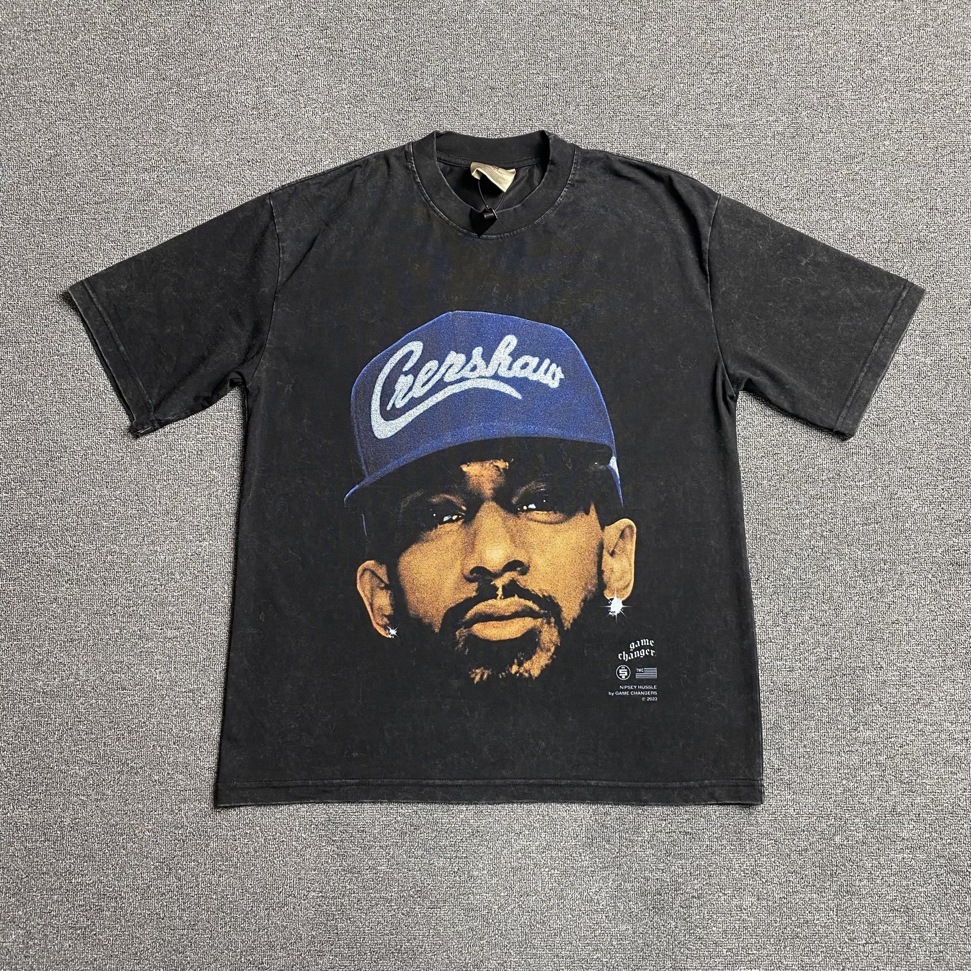 NIPSEY HUSSLE VINTAGE GRAPHIC TEE DARK GREY - Prime Reps