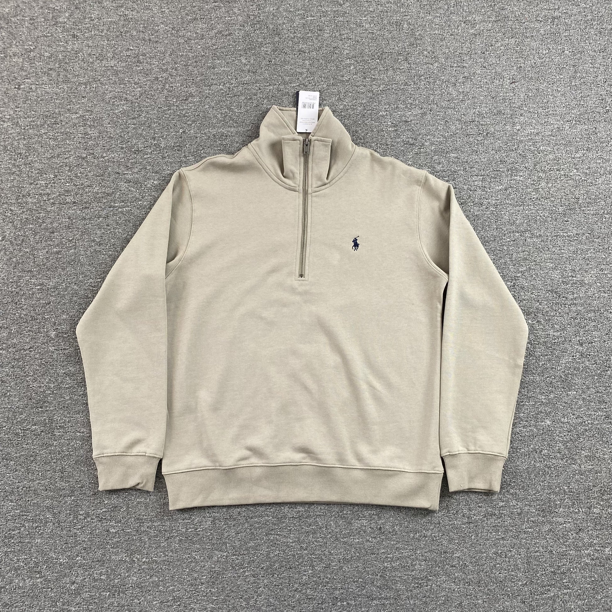 POLO RALPH LAUREN QUARTER ZIP SWEATSHIRT BEIGE - Prime Reps