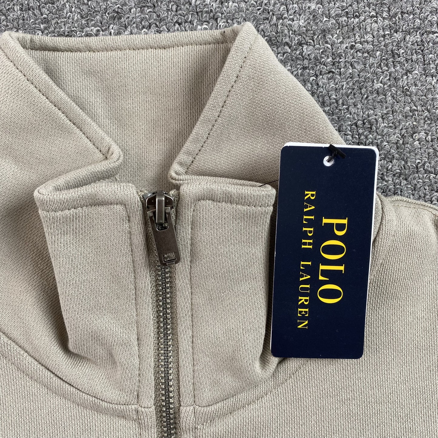 POLO RALPH LAUREN QUARTER ZIP SWEATSHIRT BEIGE - Prime Reps