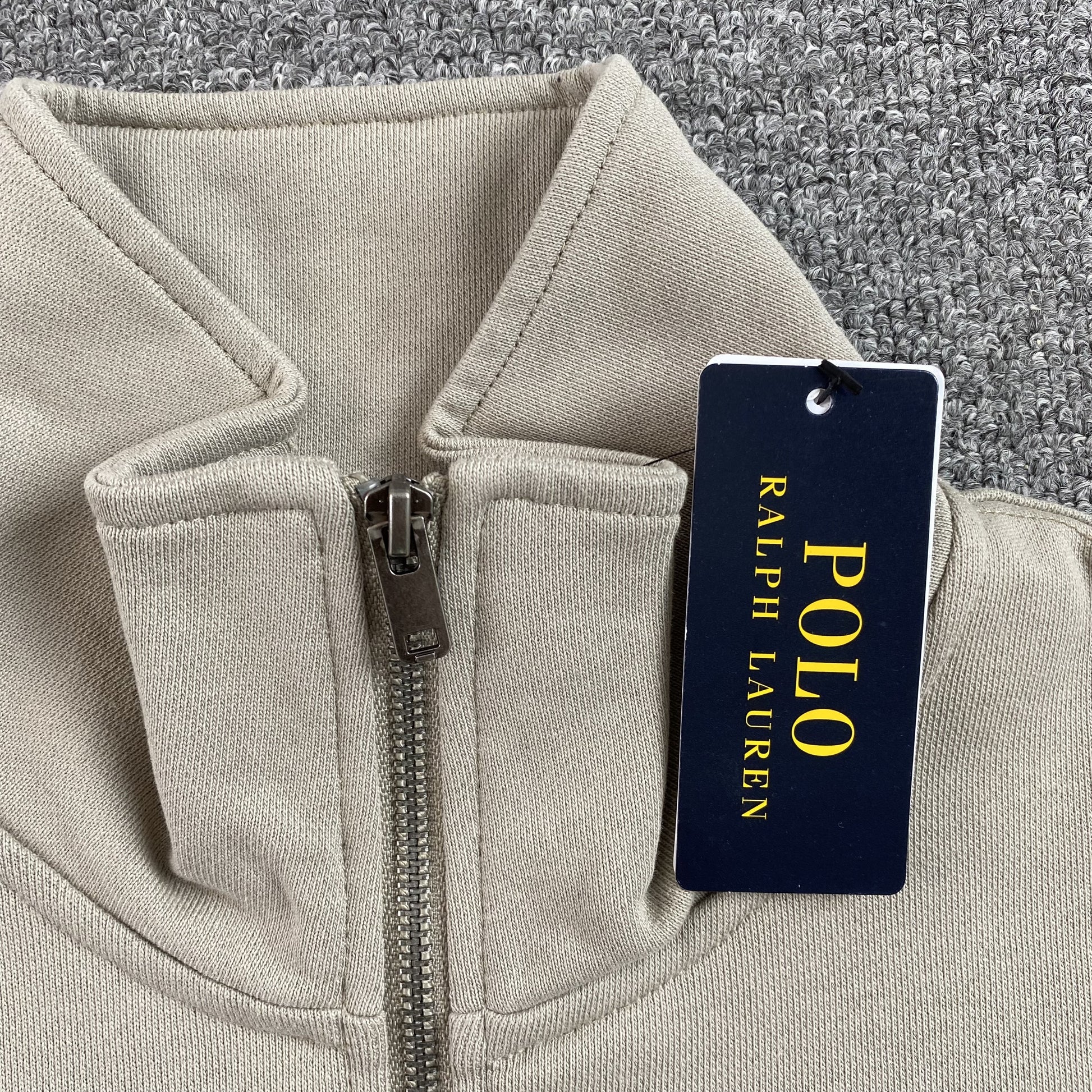POLO RALPH LAUREN QUARTER ZIP SWEATSHIRT BEIGE - Prime Reps