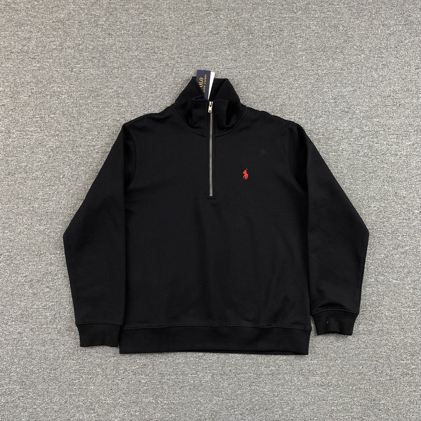 POLO RALPH LAUREN QUARTER ZIP SWEATSHIRT BLACK - Prime Reps