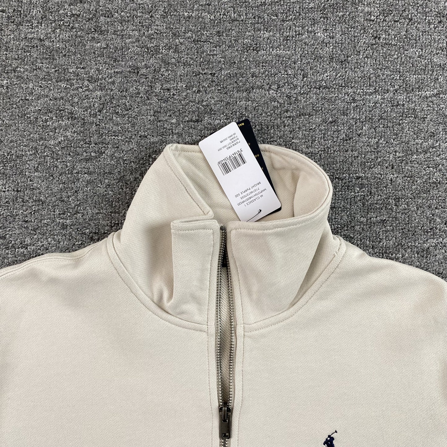 POLO RALPH LAUREN QUARTER ZIP SWEATSHIRT WHITE - Prime Reps