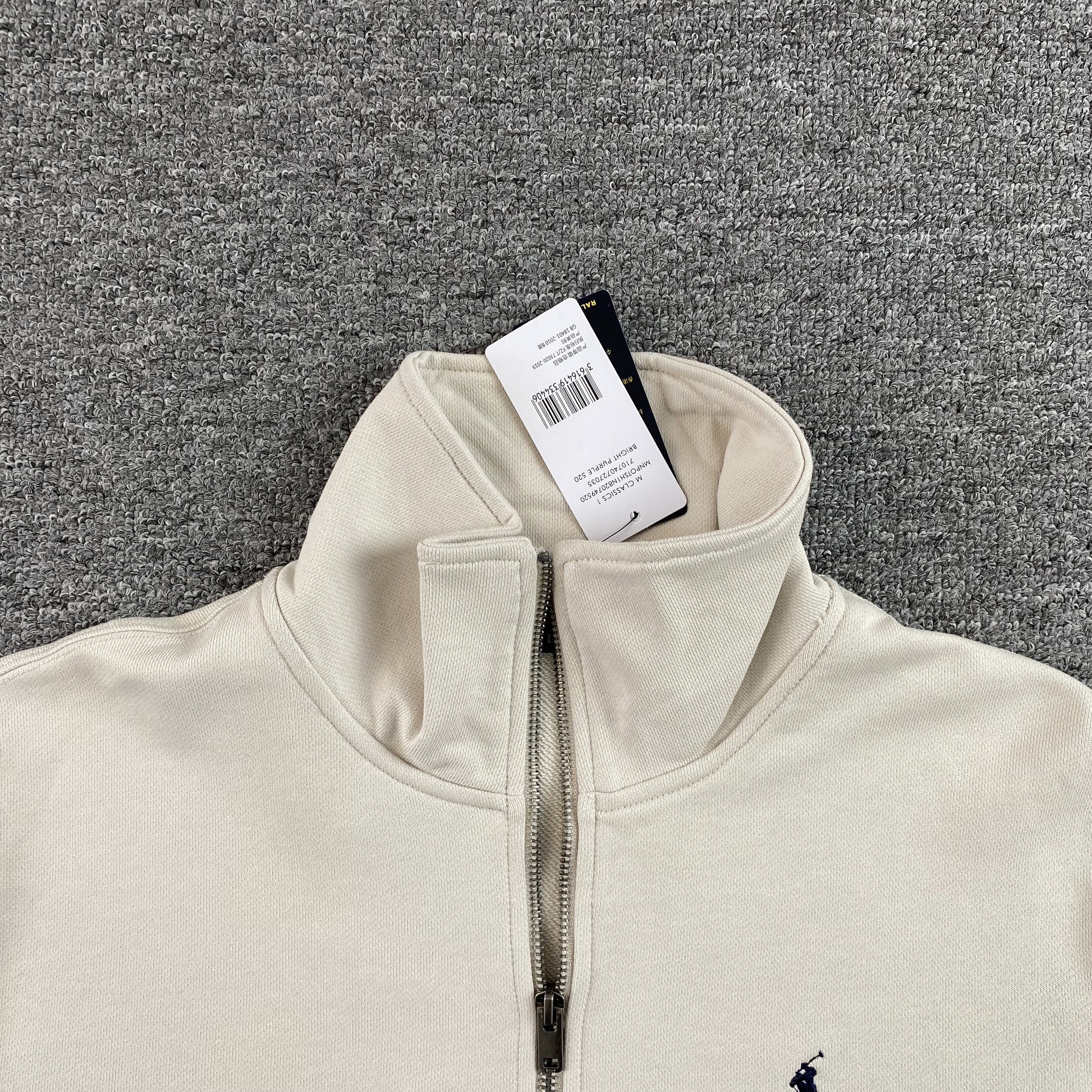 POLO RALPH LAUREN QUARTER ZIP SWEATSHIRT WHITE - Prime Reps