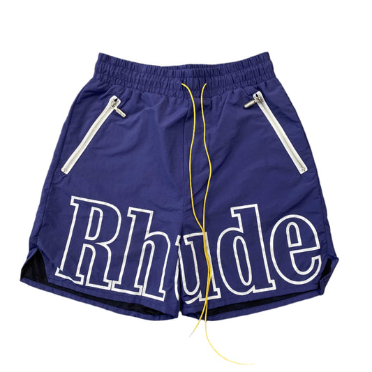 RHUDE RH LOGO SHORTS NAVY - Prime Reps