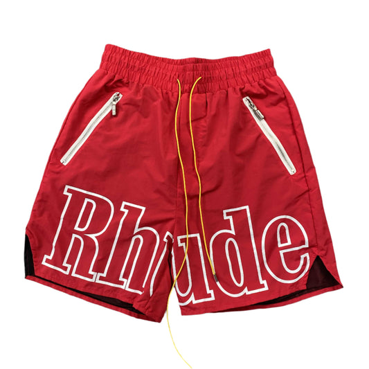 RHUDE RH LOGO SHORTS RED - Prime Reps