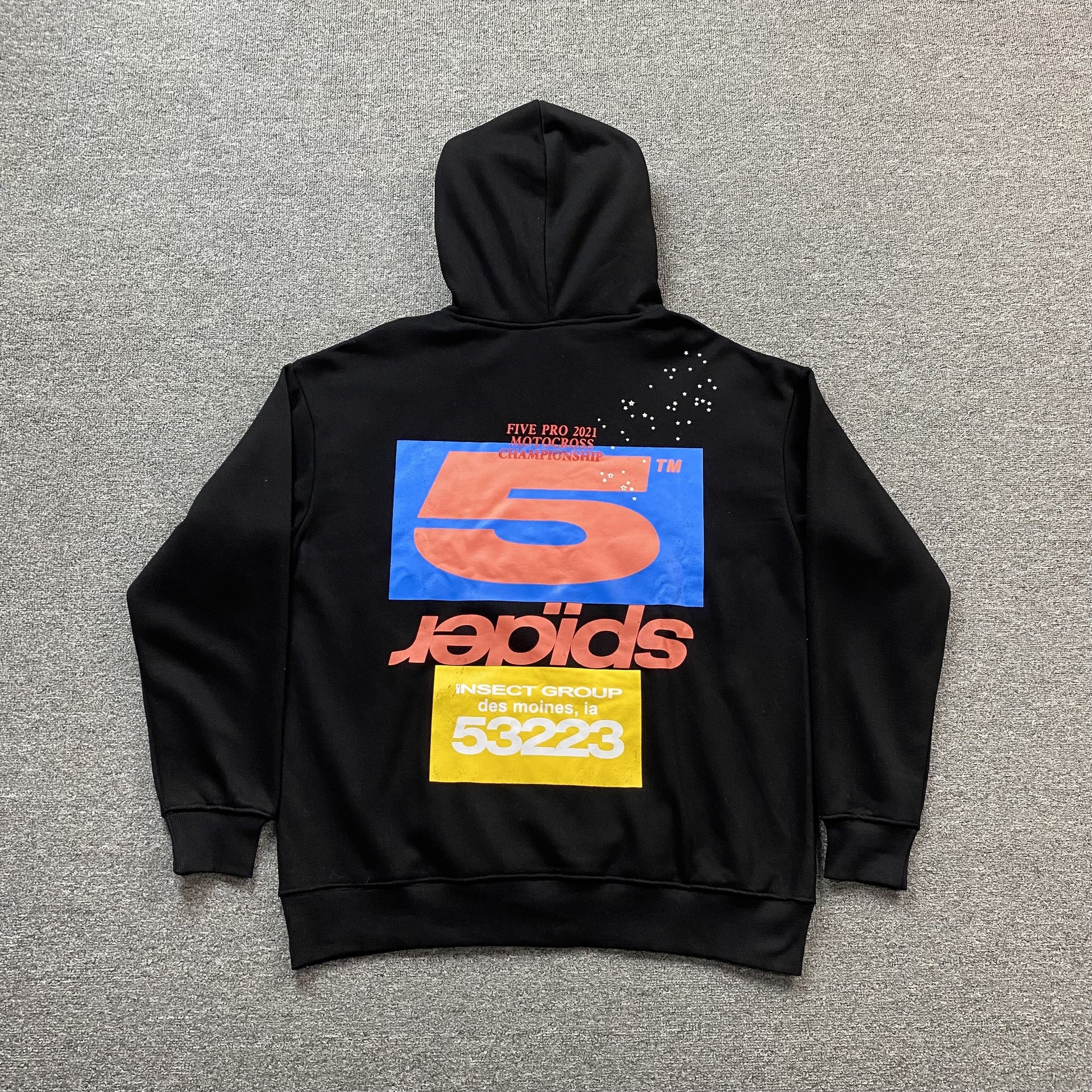 SP5DER ADULT HOODIE BLACK - Prime Reps
