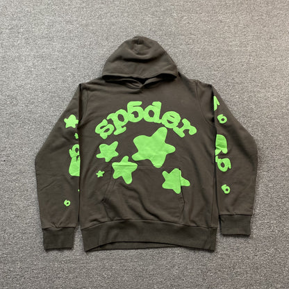 SP5DER BELUGA HOODIE SLATE GREY/GREEN - Prime Reps