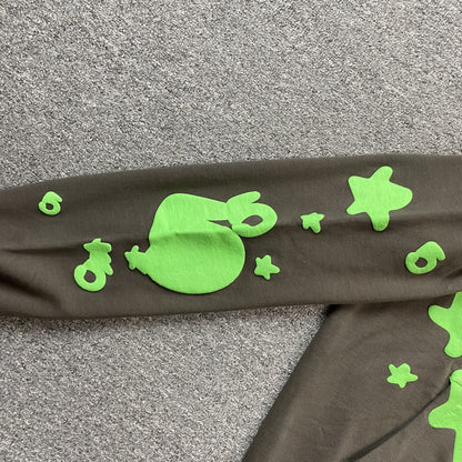 SP5DER BELUGA HOODIE SLATE GREY/GREEN - Prime Reps