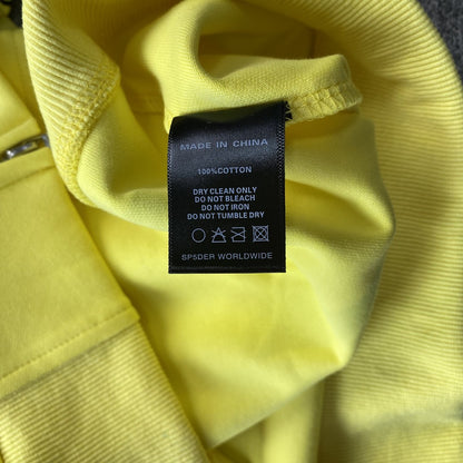 SP5DER DOUBLE LAYER 5 STAR ZIP HOODIE YELLOW - Prime Reps