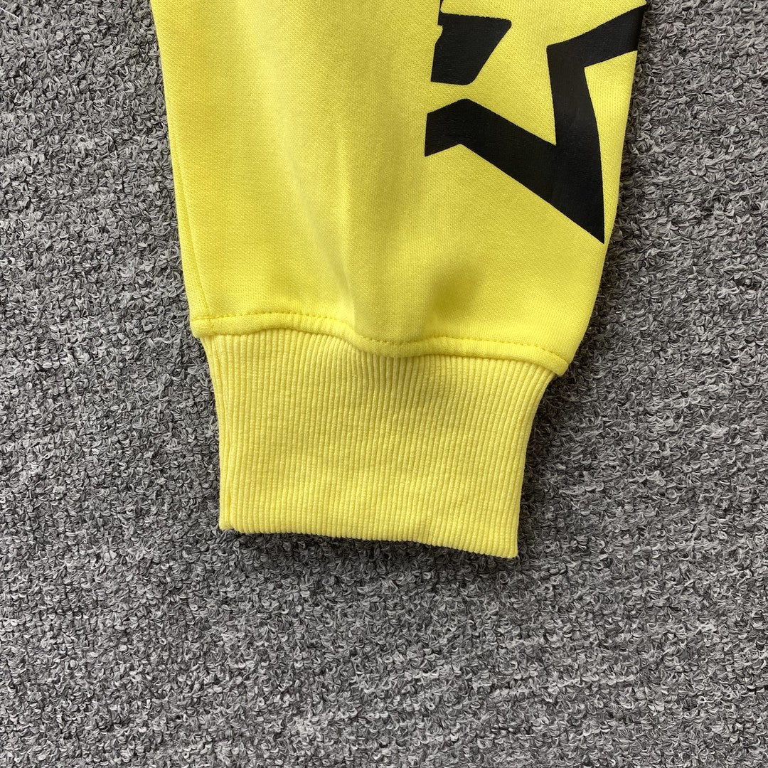 SP5DER DOUBLE LAYER 5 STAR ZIP HOODIE YELLOW - Prime Reps