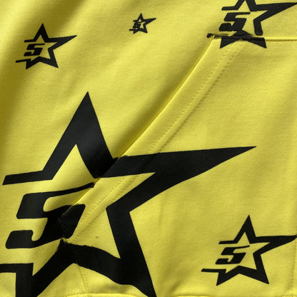 SP5DER DOUBLE LAYER 5 STAR ZIP HOODIE YELLOW - Prime Reps