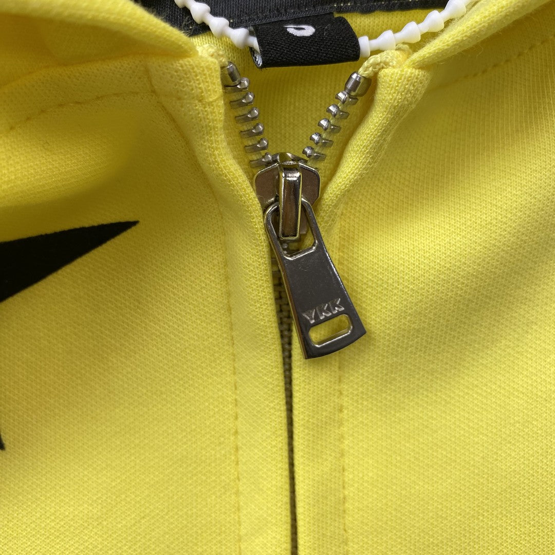 SP5DER DOUBLE LAYER 5 STAR ZIP HOODIE YELLOW - Prime Reps