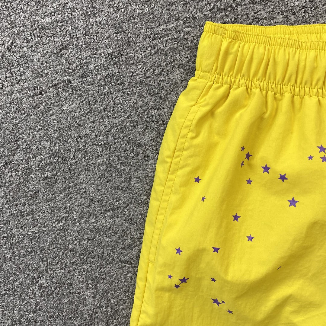SP5DER DOUBLE LAYER SHORTS YELLOW - Prime Reps