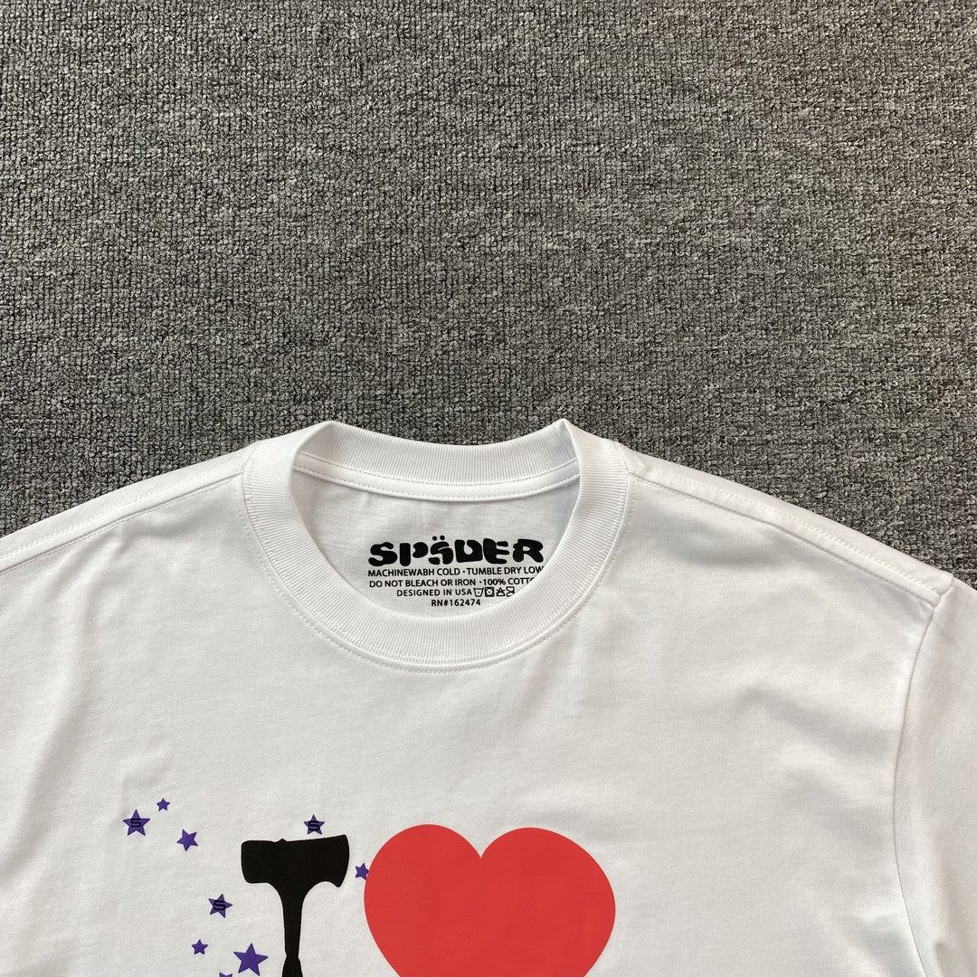 SP5DER I HEART SP5DER TEE WHITE - Prime Reps