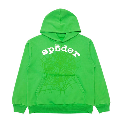 SP5DER LEGACY HOODIE GREEN - Prime Reps